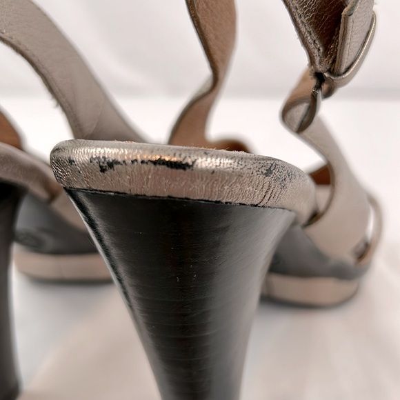 SOFFT Reine Platform Slingback Heel Anthracite Metallic Leather buckle strap 8.5 - Picture 9 of 10